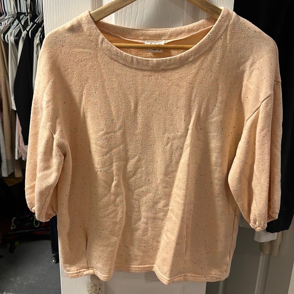 Peach Confetti Cotton Balloon Arms sweatshirt